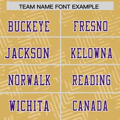 Old Gold Purple-White Graffiti Line Football Jersey 3