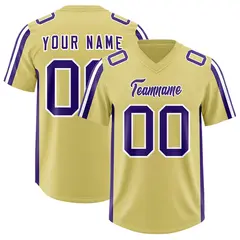 Old Gold Purple White Side Stripe Authentic Football Jersey 1