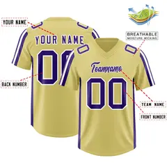 Old Gold Purple White Side Stripe Authentic Football Jersey 2
