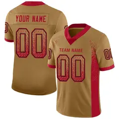 Old Gold Red-Black Drift Mesh Football Jersey 1
