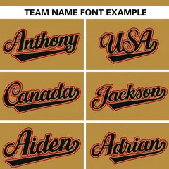Old Gold Red-Black Stripe Raglan Baseball Jersey 3