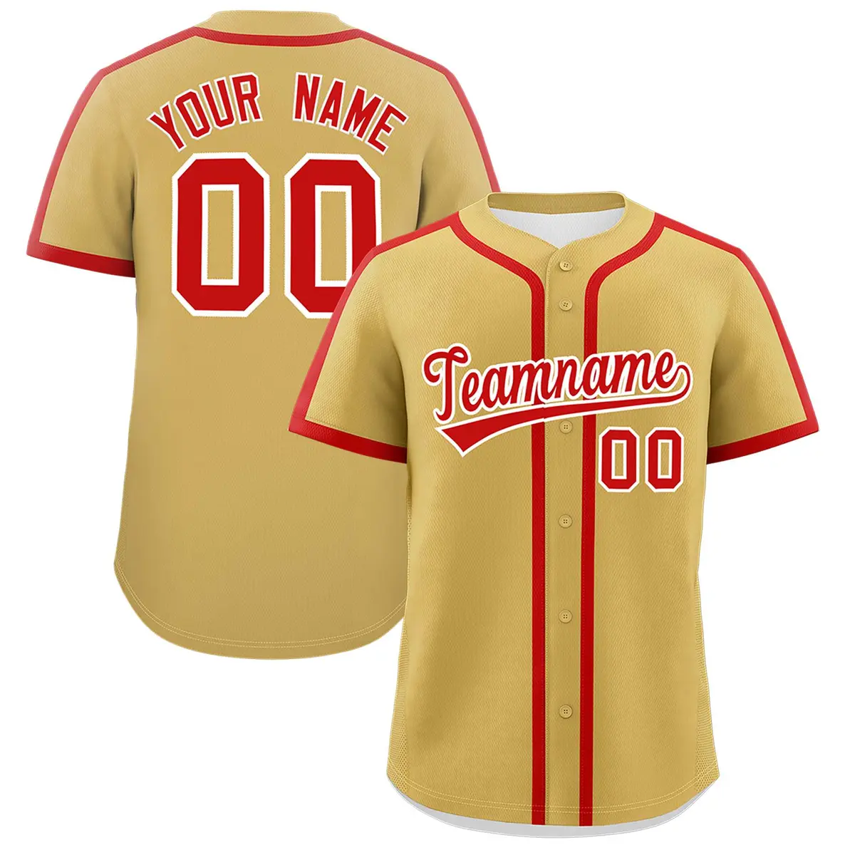 Old Gold Red Classic Authentic Baseball Jersey