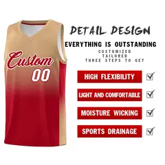Old Gold Red Gradient Fashion Basketball Jersey 2