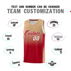 Old Gold Red Gradient Fashion Basketball Jersey 4