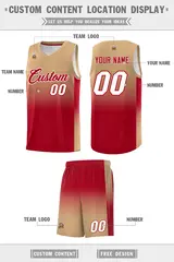 Old Gold Red Gradient Fashion Basketball Jersey 5