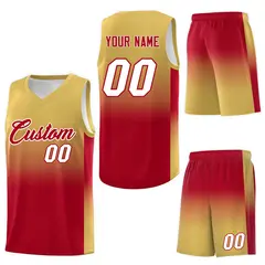 Old Gold Red Gradient Fashion Basketball Jersey 7