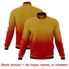 Old Gold Red Gradient Full-Snap Fashion Letterman Jacket 7