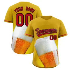 Old Gold Red National Beer Day Beer Pattern Baseball Jersey
