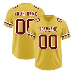 Old Gold Red Retro Sleeve Line Authentic Football Jersey 1