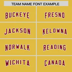 Old Gold Red Retro Sleeve Line Authentic Football Jersey 3
