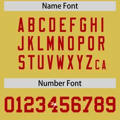 Old Gold Red Sequin Lettering Football Jersey 4