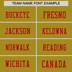 Old Gold Red Sequin Lettering Stretch Football Jersey 3