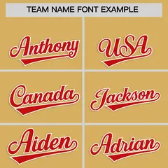 Old Gold Red Star Ribbing Authentic Baseball Jersey 3