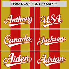 Old Gold Red Stripe Two-Button Softball Jersey 3