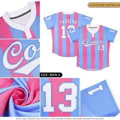 Old Gold Red Stripe Two-Button Softball Jersey 5