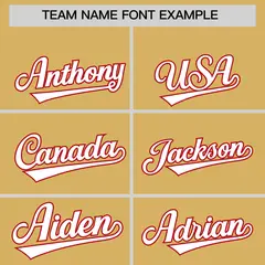 Old Gold Red Thick Stripes Star Pattern Baseball Jersey 3