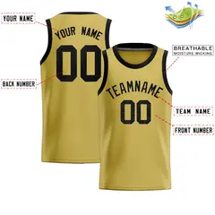 Old Gold Sequined Trim Athletic Basketball Jersey 2