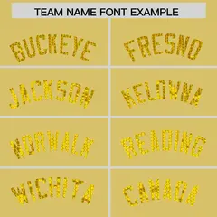 Old Gold Sequined Trim Athletic Basketball Jersey 3