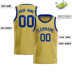 Old Gold Sequined Trim Athletic Basketball Jersey 2