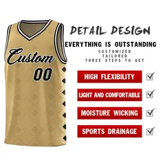 Old Gold Side Blocks Basketball Uniform Jersey 2