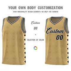 Old Gold Side Blocks Basketball Uniform Jersey 3