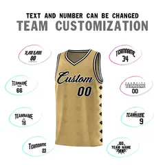 Old Gold Side Blocks Basketball Uniform Jersey 4