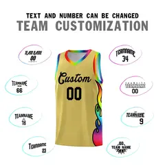 Old Gold Side Flame Basketball Jersey for Teams 4
