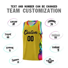 Old Gold Side Flame Basketball Jersey for Teams 4