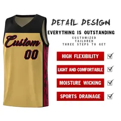 Old Gold Side Pattern Graffiti Sports Basketball Jersey 2