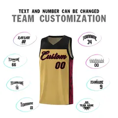 Old Gold Side Pattern Graffiti Sports Basketball Jersey 4