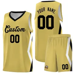 Old Gold Side Rhombus Graffiti Pattern Basketball Jersey 1