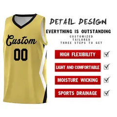 Old Gold Side Rhombus Graffiti Pattern Basketball Jersey 2