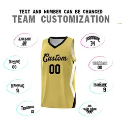 Old Gold Side Rhombus Graffiti Pattern Basketball Jersey 4