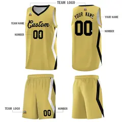 Old Gold Side Rhombus Graffiti Pattern Basketball Jersey 5