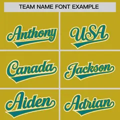 Old Gold Teal Flame Outline Side Pattern Baseball Jersey 3