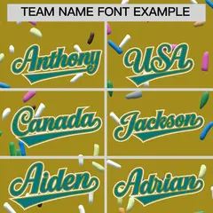 Old Gold Teal Ice Cream Pattern V-Neck Hockey Jersey 3