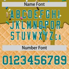 Old Gold Teal Ice Cream Pattern V-Neck Hockey Jersey 4