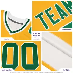 Old Gold Two-Tone Shoulder Cut Authentic Football Jersey 6