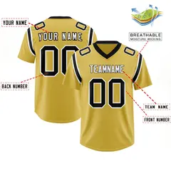 Old Gold Two-Tone Shoulder Cut Authentic Football Jersey 2