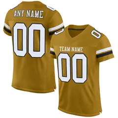 Old Gold White-Black Mesh Football Jersey 1