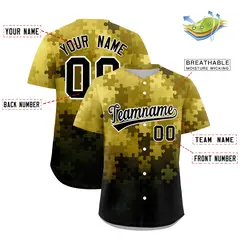 Old Gold White Black Puzzle Elements Baseball Jersey 2