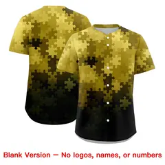 Old Gold White Black Puzzle Elements Baseball Jersey 7