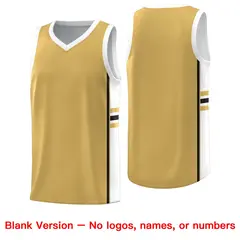 Old Gold White Classic Color Block Varsity Basketball Jersey 6