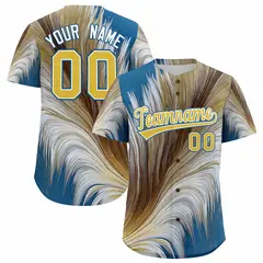 Old Gold White Fluid Feather Graffiti Baseball Jersey