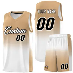 Old Gold White Gradient Sports Basketball Jersey 1