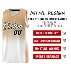 Old Gold White Gradient Sports Basketball Jersey 2