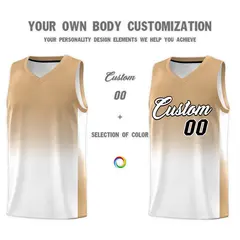 Old Gold White Gradient Sports Basketball Jersey 3