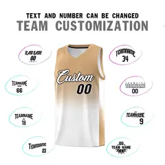 Old Gold White Gradient Sports Basketball Jersey 4