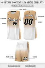 Old Gold White Gradient Sports Basketball Jersey 5