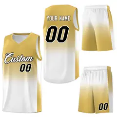 Old Gold White Gradient Sports Basketball Jersey 7
